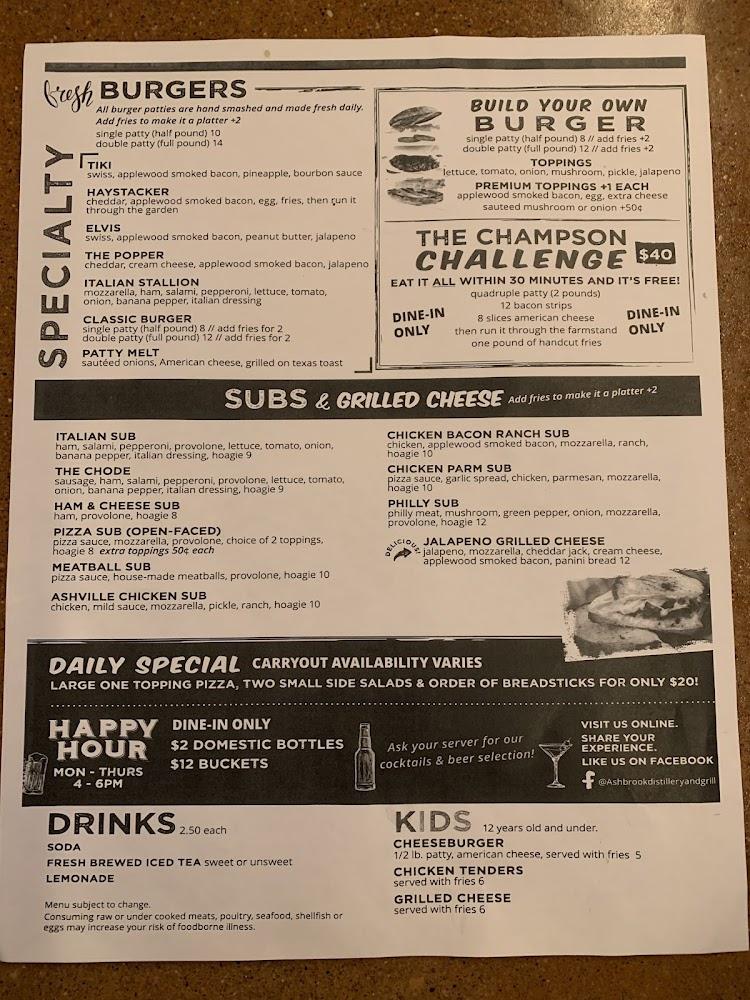 Ashbrook Grill Menu image 3